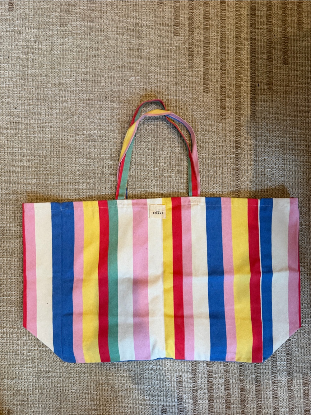XL Sézane Stripe Tote Bag - Multicolor